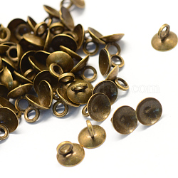 Bails de pendentif de chapeau de perle de fer, pour les pendants de couverture de bulle de verre de globe, bronze antique, 6mm, Trou: 2mm