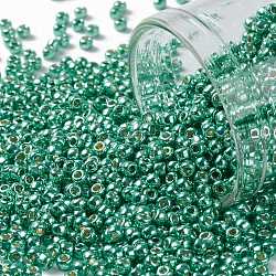 TOHO Round Seed Beads, Japanese Seed Beads, (PF561) PermaFinish Teal Aqua Metallic, 11/0, 2.2mm, Hole: 0.8mm, about 1110pcs/10g
