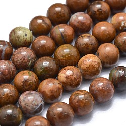 Fili di perle di diaspro picasso naturale, tondo, 8~8.5mm, Foro: 0.8 mm, circa 48pcs/filo, 15.35 pollice (39 cm)
