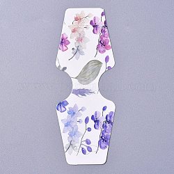Cardboard Fold Over Paper Display Hanging Cards, Used For Necklace, Earrings and Pendants Accessory Display, Colorful, 120x45x0.4mm, Hole: 2mm and 6.5x18mm