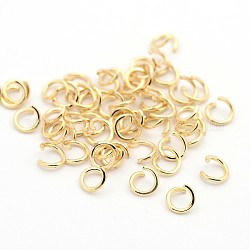 Eisen offenen Ringe springen, golden, (20 Gauge), 5x0.8 mm, Innendurchmesser: 3.4 mm, ca. 16000 Stk. / Beutel