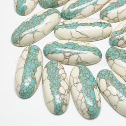 Synthetic Turquoise Cabochons, Oval, 30.5x13.5x6mm