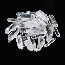 Perline di cristallo di quarzo naturale, cristallo di rocca, pepite, Senza Buco / undrilled, per filo avvolto processo pendente, 15~40x4~12x3~10mm