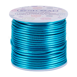 Round Aluminum Wire, Deep Sky Blue, 10 Gauge, 2.5mm, about 80.38 Feet(24.5m)/roll