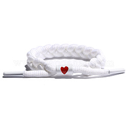 Verstellbare geflochtene Armbänder aus Polyesterkordel, mit Legierung-Zubehör, weiß, 6-3/4 Zoll (17 cm)