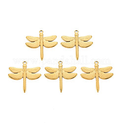 201 Stainless Steel Pendants, Dragonfly, Real 18K Gold Plated, 29.5x30x2mm, Hole: 2mm