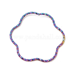 304 anelli di collegamento in acciaio inox, fiore, colore arcobaleno, 28~29x1mm, diametro interno: 26mm