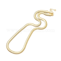 Halskette mit Fischgrätenketten aus Messing mit Zahnstangenbeschichtung für Männer und Frauen, cadmiumfrei und bleifrei, echtes 18k vergoldet, 17.87 Zoll (45.4 cm)