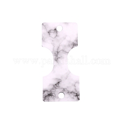 Cartes d'affichage de collier de papier, rectangle avec motif en marbre, grises , 8.8x4 cm