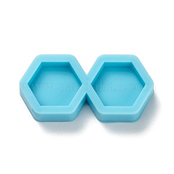 Силиконовые Молды для кулонов, для изготовления серег, Молды для литья смолы, для уф-смолы, изготовление ювелирных изделий из эпоксидной смолы, шестиугольник, глубокое синее небо, 14.5x30x5 мм, внутренний диаметр: 11x12 мм