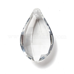 Pendentifs en verre transparent, pour lustre pendentifs suspendus en cristal, facette, larme, clair, 36x22.5x11mm, Trou: 1.8mm