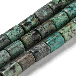 Brins de perles turquoises africaines naturelles (jaspe), colonne, 7.5~8x6mm, Trou: 1.2mm, Environ 48~50 pcs/chapelet, 15.16''~15.31'' (38.5~38.9 cm)