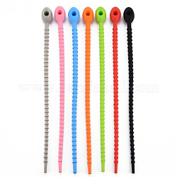 Silicone Cable Ties, Tie Wraps, Reusable Zip Ties, Mixed Color, 214x13.5x12mm, Hole: 3mm