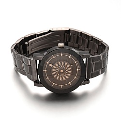 ガンメタルメッキステンレススチールラインストーン腕時計クォーツ時計  合金の腕時計ヘッド付き  ブラック  65mm  ウォッチヘッド：38x34x9.5mm  ウオッチフェス：31mm