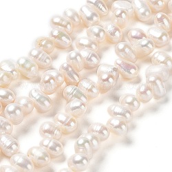 Brins de perles de culture d'eau douce naturelles, Note 4 un, riz, papayawhip, 7~9x4~5mm, Trou: 0.5mm, Environ 77 pcs/chapelet, 13.90 pouce (35.3 cm)