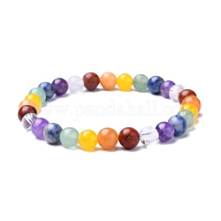 Bracelets élastiques de pierres précieuses mixte, naturel et synthétique, teinte, bracelets chakra, colorées, 2 pouce (50 mm)