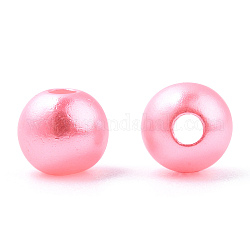 Perline di perle imitazione plastica abs verniciate a spruzzo, tondo, roso, 6x5.5mm, Foro: 1.8 mm, circa 4540 pcs/500g