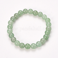 Bracelets naturels stretch aventurine perles vertes, ronde, 2-1/8 pouce (55 mm), perle: 8~9 mm
