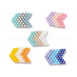 Perles rocailles japonaises manuelles, motif de tissage, flèches, couleur mixte, 9.5x12.5x1.5mm