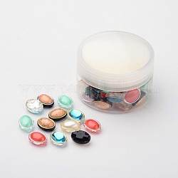 Liens multi-brins ovales en acrylique de taiwan, couleur mixte, 17x14x8mm, Trou: 1mm, environ 50 pcs / boîte