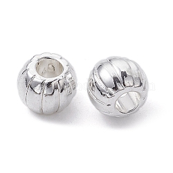 Aluminium Zwischen perlen, langlebig plattiert, Kürbis Perlen, Silber, 8.5x6.5 mm, Bohrung: 3.5 mm