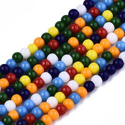 Opache perle di vetro fili, rondelle, colore misto, 3x2.5mm, Foro: 0.7 mm, circa 137~142pcs/filo, 13.58 pollice ~ 14.17 pollici (34.5 cm ~ 36 cm)