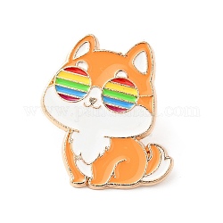 Colorful Animal Enamel Pin, Gold Plated Alloy Badge for Backpack Clothes, Dog Pattern, 30x27.5x1.5mm