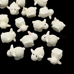 Cabochons de résine de mouton, fumée blanche, 17~18x13~14x12~14mm, en bas: 9mm
