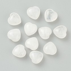 Pietra d'amore del cuore di cristallo di quarzo naturale, pietra di palma tascabile per il bilanciamento del reiki, 14.5~15x14.5~15x9~9.5mm