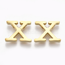 304 подвески из нержавеющей стали, золотые, буквы, letter.x, 11.5x15x3 мм, отверстие : 1.8 мм