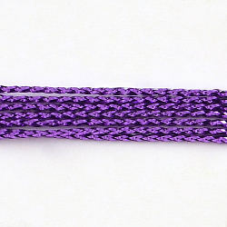 Плетеные неэластичный бисером металлические шнуры, 8-слойные, розовато-лиловый, 1 мм, около 109.36 ярда (100 м) / пачка