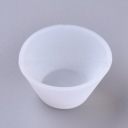 Taza de resina de mezcla de silicona reutilizable, moldes de resina, para resina uv, fabricación de joyas de resina epoxi, blanco, 45x25.3mm, diámetro interior: 22 mm y 39 mm