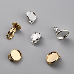 Brass Clip-on Earring Findings, Mixed Color, 16x14x8.5mm