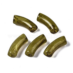 Акриловые бусины, имитация драгоценных камней, изогнутая трубка, оливковый, 34.5x13x11 мм, отверстие : 3.5 мм