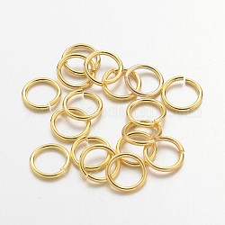 Colore oro anelli di ottone salto,  cadmio& piombo libero, anelli di salto aperti, 18 gauge, 8x1mm, diametro interno: 6mm, circa 430pcs/50g