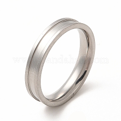 201 ajuste de anillo de dedo ranurado de acero inoxidable, núcleo de anillo en blanco, para hacer joyas con anillos, color acero inoxidable, diámetro interior: 18 mm, Ranura: 2.1mm