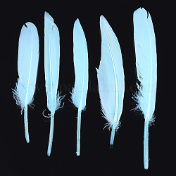 Goose Feather Costume Accessories, Dyed, Cyan, 105~157x16~22mm, about 500pcs/bag