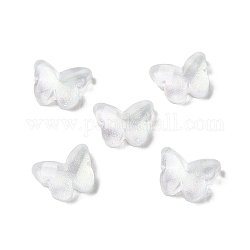 К9 стеклянные кабошоны, с блеском порошок, бабочка, белые, 6.2x7.9x2.5 мм