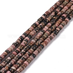 Natural Rhodonite Beads Strands, Flat Round, 4x2mm, Hole: 1mm, about 169pcs/strand, 14.96''(38cm)