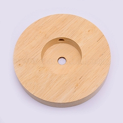 Accessori portalampada in legno di pino, rotondo e piatto, Burlywood, 120x20.5mm, Foro: 8 mm e 10.5 mm, vassoio: 50mm