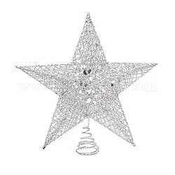 Topper albero di Natale in ferro, per la decorazione di Natale, stella, argento, 300x307x95mm