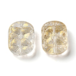 Perle di vetro trasparente, fiore, chiffon al limone, 18x13x7.5mm, Foro: 1.2 mm, circa 10pcs/scatola
