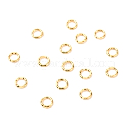Latón anillos del salto abierto, Plateado de larga duración, anillo redondo, real 18k chapado en oro, 21 calibre, 4.5x0.7mm, diámetro interior: 3.1 mm