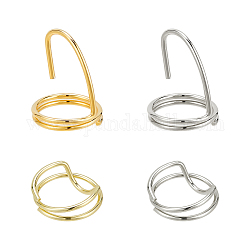 Nbeads 4Pcs 4 Styles Brass Finger Nail Tip Claw Rings, Fingernail Claw Nail Cap Cover Ring, for Women Girls, Mixed Color, 4~22.5mm, 1pc/style