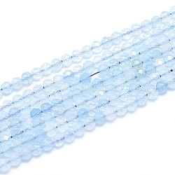 Natürliche Aquamarin Perlen Stränge, Klasse aaa, facettiert, Runde, 4~4.5 mm, Bohrung: 0.7 mm, ca. 88~104 Stk. / Strang, 15.15 Zoll (38.5 cm)