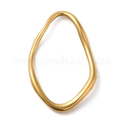 Placcatura ionica (ip) 304 anelli di collegamento in acciaio inossidabile, ovale irregolare, oro, 46x29.5x5.5mm, diametro interno: 40x23mm