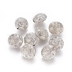 Ccb Kunststoff-Perlen, Flachrund, Platin Farbe, 15x14x11 mm, Bohrung: 1.5 mm