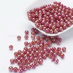 Perle acriliche di polistirolo opache ecologiche, tondo, ab colore, rosso, 12mm, Foro: 1.1 mm, circa 350pcs/500g