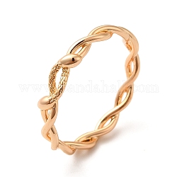 304 anello in acciaio inox, cavo, anello da dito con serpente a corda attorcigliata, oro, 3mm, diametro interno: 18mm