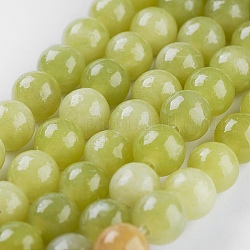 Natürlichen Peridot Perlen Stränge, Runde, 6 mm, Bohrung: 0.8 mm, ca. 60 Stk. / Strang, 14.9 Zoll (38 cm)